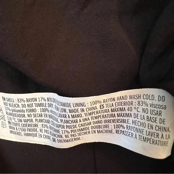 La Ven Women's Tiered Maxi Dress Size Medium Black Flutter Sleeves Boho Tie Neck - Picture 9 of 9